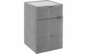 Afbeelding van een Goossens Nachtkastje Briljant Royal, 1 deur links, 1 lade, met inleg glasblad