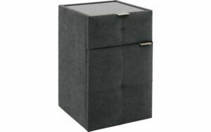 Afbeelding van een Goossens Nachtkastje Briljant Royal, 1 deur links, 1 lade, met inleg glasblad