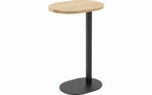 Afbeelding van een Goossens Nachtkastje Oval, hout eiken wit, stijlvol landelijk, 43 x 65 x 32 cm