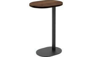Afbeelding van een Goossens Nachtkastje Oval, hout eiken donker bruin, stijlvol landelijk, 43 x 65 x 32 cm