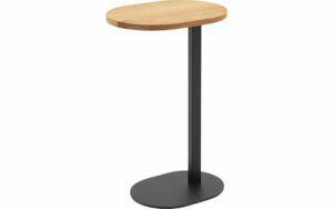 Afbeelding van een Goossens Nachtkastje Oval, hout eiken blank, stijlvol landelijk, 43 x 65 x 32 cm