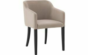 Afbeelding van een Goossens Eetkamerstoel Peda lichtgrijs velvet stof met armleuning, elegant chic