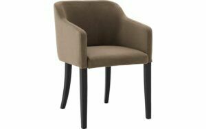 Afbeelding van een Goossens Eetkamerstoel Peda bruin velvet stof met armleuning, elegant chic