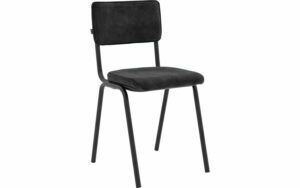 Afbeelding van een Goossens Eetkamerstoel Chaplin grijs velvet stof leuning, urban industrieel