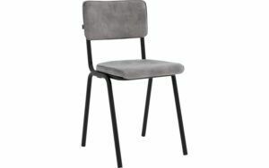 Afbeelding van een Goossens Eetkamerstoel Chaplin grijs velvet stof leuning, urban industrieel