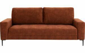 Afbeelding van een Goossens Bank Coco bruin, stof, 3-zits, stijlvol landelijk