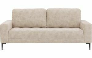 Afbeelding van een Goossens Bank Coco beige, stof, 3-zits, stijlvol landelijk