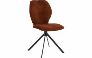 Afbeelding van een Goossens Eetkamerstoel Hera koper velvet stof leuning, modern design