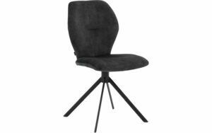 Afbeelding van een Goossens Eetkamerstoel Hera antraciet velvet stof leuning, modern design