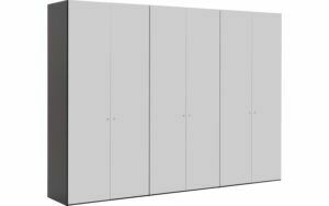 Afbeelding van een Goossens Kledingkast Easy Storage Ddk, Kledingkast 304 cm breed, 220 cm hoog, 6x glas draaideur