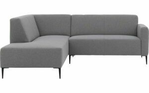 Afbeelding van een Goossens Bank Key West grijs, stof, 2-zits, modern design met ligelement links