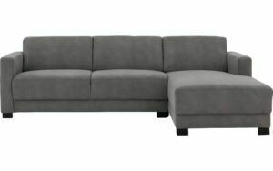 Afbeelding van een Goossens Bank My Style grijs, microvezel, 2,5-zits, stijlvol landelijk met chaise longue rechts