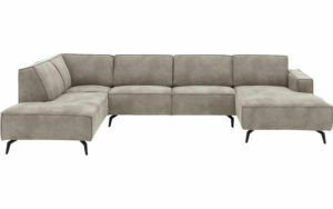 Afbeelding van een Goossens Hoekbank Hercules grijs, microvezel, 2,5-zits, modern design met ligelement links