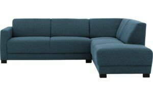Afbeelding van een Goossens Bank My Style blauw, stof, 2,5-zits, stijlvol landelijk met chaise longue rechts