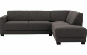 Afbeelding van een Goossens Bank My Style donkergrijs, stof, 2,5-zits, stijlvol landelijk met chaise longue rechts