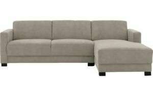 Afbeelding van een Goossens Bank My Style lichtgrijs, microvezel, 2,5-zits, stijlvol landelijk met chaise longue rechts
