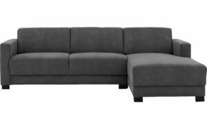 Afbeelding van een Goossens Bank My Style antraciet, microvezel, 2,5-zits, stijlvol landelijk met chaise longue rechts