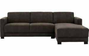 Afbeelding van een Goossens Bank My Style donkerbruin, microvezel, 2,5-zits, stijlvol landelijk met chaise longue rechts