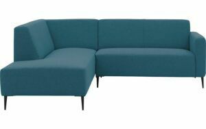 Afbeelding van een Goossens Bank Key West blauw, stof, 2-zits, modern design met ligelement links