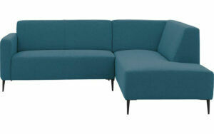 Afbeelding van een Goossens Bank Key West blauw, stof, 2-zits, modern design met ligelement rechts