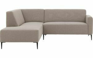 Afbeelding van een Goossens Bank Key West grijs, stof, 2-zits, modern design met ligelement links