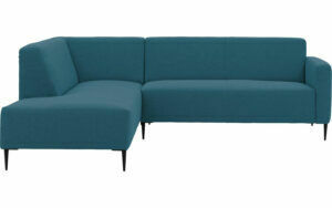 Afbeelding van een Goossens Bank Key West blauw, stof, 2,5-zits, modern design met ligelement links