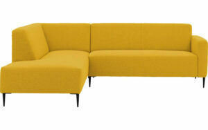 Afbeelding van een Goossens Bank Key West geel, stof, 2,5-zits, modern design met ligelement links