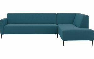 Afbeelding van een Goossens Bank Key West blauw, stof, 3-zits, modern design met ligelement rechts