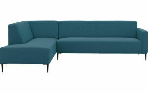 Afbeelding van een Goossens Bank Key West blauw, stof, 3-zits, modern design met ligelement links