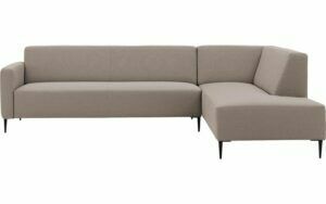 Afbeelding van een Goossens Bank Key West grijs, stof, 3-zits, modern design met ligelement rechts