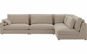 Afbeelding van een Goossens Hoekbank Odette bruin, stof, 1,5-zits, stijlvol landelijk