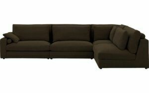 Afbeelding van een Goossens Hoekbank Odette groen, stof, 1,5-zits, stijlvol landelijk