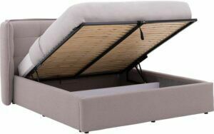Afbeelding van een Goossens Gestoffeerd Bedframe Canon, 140 x 200 cm met storage, met 2x lattenbodem