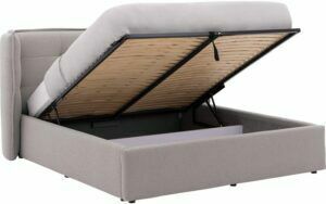 Afbeelding van een Goossens Gestoffeerd Bedframe Canon, 160 x 200 cm met storage, met 2x lattenbodem