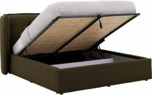 Afbeelding van een Goossens Gestoffeerd Bedframe Canon, 180 x 200 cm met storage, met 2x lattenbodem