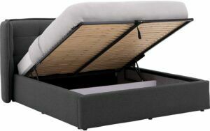 Afbeelding van een Goossens Gestoffeerd Bedframe Canon, 140 x 200 cm met storage, met 2x lattenbodem