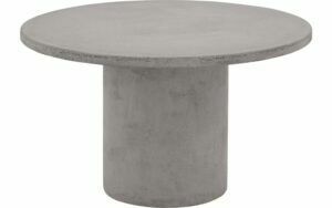 Afbeelding van een Goossens Salontafel Stone rond, beton grijs, urban industrieel, 70 x 40 x 70 cm