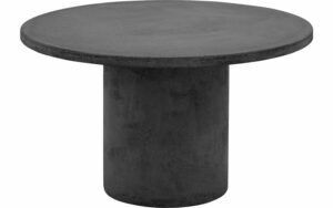 Afbeelding van een Goossens Salontafel Stone rond, beton grijs, urban industrieel, 70 x 40 x 70 cm