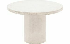 Afbeelding van een Goossens Salontafel Stone rond, beton wit, urban industrieel, 50 x 31 x 50 cm