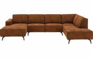 Afbeelding van een Goossens Hoekbank Hercules bruin, microvezel, 2-zits, modern design met ligelement rechts