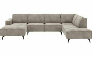 Afbeelding van een Goossens Hoekbank Hercules grijs, microvezel, 2-zits, modern design met ligelement rechts