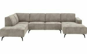 Afbeelding van een Goossens Hoekbank Hercules grijs, microvezel, 2-zits, modern design met ligelement links