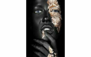 Afbeelding van een Goossens Schilderij Noir Goldest, 150 x 100 cm