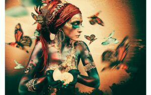 Afbeelding van een Goossens Schilderij Summon Ii, 135 x 90 cm