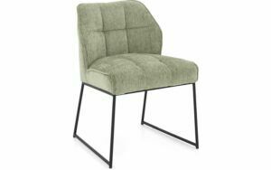 Afbeelding van een Goossens Eetkamerstoel Ronnie groen stof leuning, elegant chic