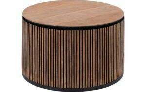 Afbeelding van een Goossens Salontafel Adel rond, hout teak bruin, stijlvol landelijk, 60 x 35 x 60 cm