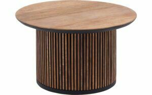 Afbeelding van een Goossens Salontafel Adel rond, hout teak bruin, stijlvol landelijk, 60 x 35 x 60 cm
