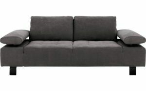 Afbeelding van een Goossens Bank Alvin grijs, stof, 3-zits, modern design