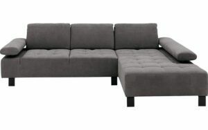 Afbeelding van een Goossens Bank Alvin grijs, stof, 2,5-zits, modern design met chaise longue rechts