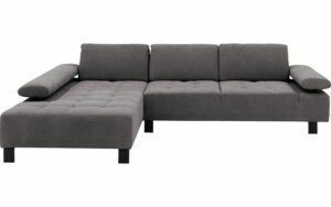 Afbeelding van een Goossens Bank Alvin grijs, stof, 3-zits, modern design met chaise longue links